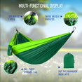 thumbnail image 4 of Portable Hammock, Lightweight Camping Hammock with Stainless Steel Clips & Tree Straps - Compact Travel Hammock for Hiking, Backpacking & Backyard (Green), 4 of 6
