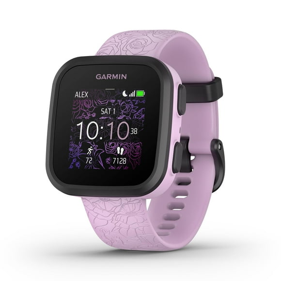 Garmin Bounce Kids Smartwatch Two-Way Text and Voice Messaging Location Tracking Lilac Floral