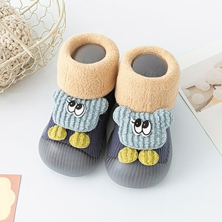 

eczipvz Toddler Shoes Boys Girls Animal Cartoon Socks Shoes Toddler WarmThe Floor Socks Non Slip Prewalker Shoes 12 Month Shoes Navy