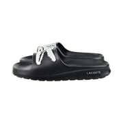 Mens Lacoste Croco 2.0 Synthetic Slides Black/White (7-41CMA0010 312) - 7