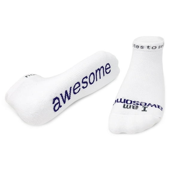 I am Awesome - White Low-Cut Socks