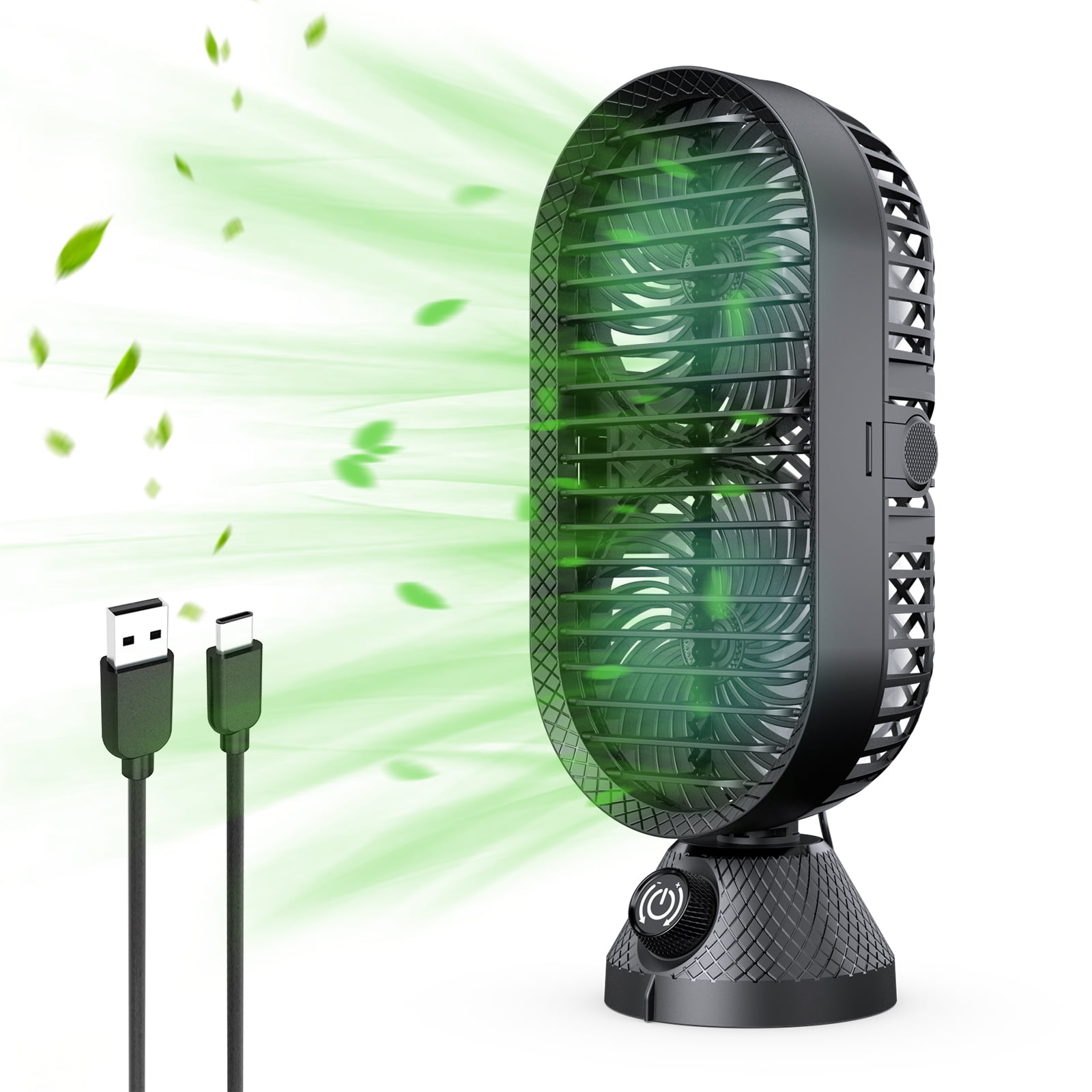 Desk Fans for Office , Oscillating Fan, 180°Adjustment,Low Noise, Quiet