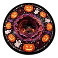 thumbnail image 2 of 3d Halloween Rugs Optical Illusion Rug Round Skeleton Vortex Design, 3d Haunted Staircase Round Rug Series, Non Slip Polyester Floor Mat, Entryway Decor, Black, 1 Pack, 2 of 7