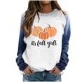 thumbnail image 1 of KIHOUT Hauts en Solde, Chandails en Molleton à Manches Longues pour Femmes Automne Citrouille Graphique Imprimé Blouse Col Rond Décontracté Ample Pull Sans Capuche, 1 of 5