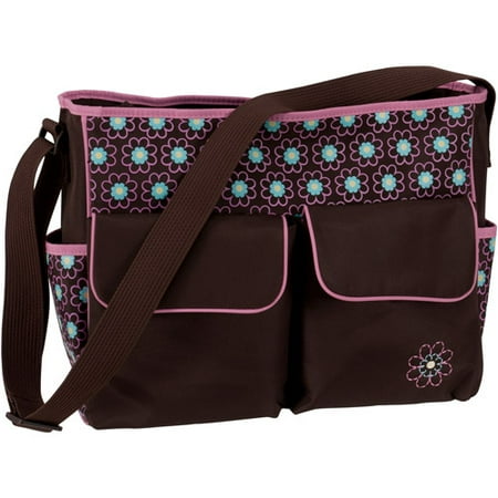 Double Flap Shoulder Diaper Bag, Floral