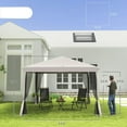 thumbnail image 3 of GVN Patio Garden Pergola, Pergola Canopy,10' x 10' Pop Up Canopy Tent with Netting, Screen House Room with Carry Bag, Beige, 3 of 10