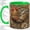Green, variant on Ornate Rooster Accent Mug, 11oz Ceramic Coffee Cup for Farmhouse Fans