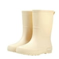 thumbnail image 5 of Miluxas Waterproof Rain Boots for Women Lightweight Slip Resistant Fishing Deck Garden Mid-calf Outdoor Work Booties Beige 6(37), 5 of 7