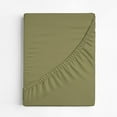 thumbnail image 5 of CGK Linens 400 Thread Count Extra Deep Pocket Single Fitted Sheet Only - King Size 100% Cotton Sateen Bottom Sheet, Fits 18"-24" Mattresses, Sage Green, 5 of 6