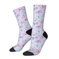 thumbnail image 1 of Balery Purple Butterfly Calcetas Largas con Estampado para Hombre y Mujer – Suaves y Transpirables, Talla Única (US 5-11), 1 of 6