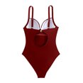 thumbnail image 4 of Womens One Piece Swimsuit 2025 V-Neck Ruched Mesh Bathing Suit with Spaghetti Straps, Tummy Control Swimwear, 4 of 5
