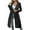 Black, variant on Womens Long Sleeve Tops Womens Daily Sun Protection Clothing Every Wearing Sheer Mesh Long Sleeve Buttoned Coat with Belt Trench Coats for Women Khaki