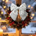 thumbnail image 6 of Xingjin Glitter Bow Ornaments, Christmas Tree Bows With Hollow-Out Design, Holiday Wreath Accent For Xmas Tree And Party Decor, 6 of 7
