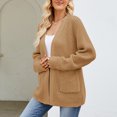 thumbnail image 3 of Abrigos de manga larga para mujer Suéter de frente abierto de punto suave Suéter de chaqueta informal cómodo Hugtrwg Para estrenar, 3 of 7