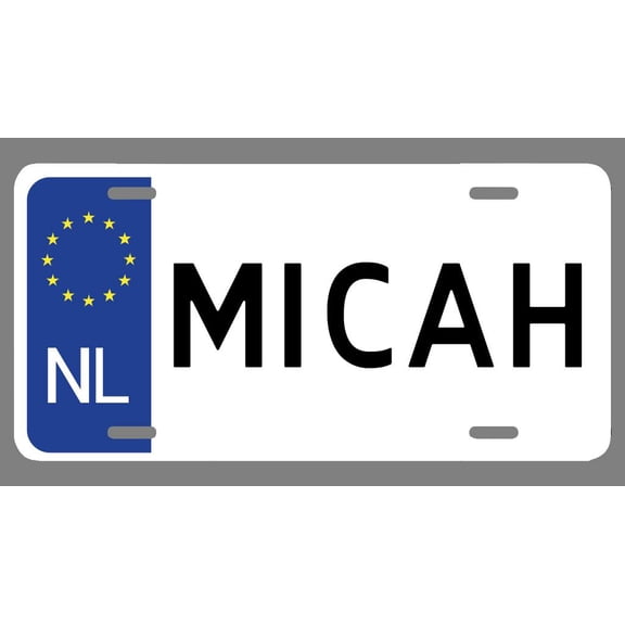 Micah Name Euro Style License Plate Tag Vanity Novelty Metal | UV Printed Metal | 6-Inches By 12-Inches | Car Truck RV Trailer Wall Shop Man Cave | NP1173
