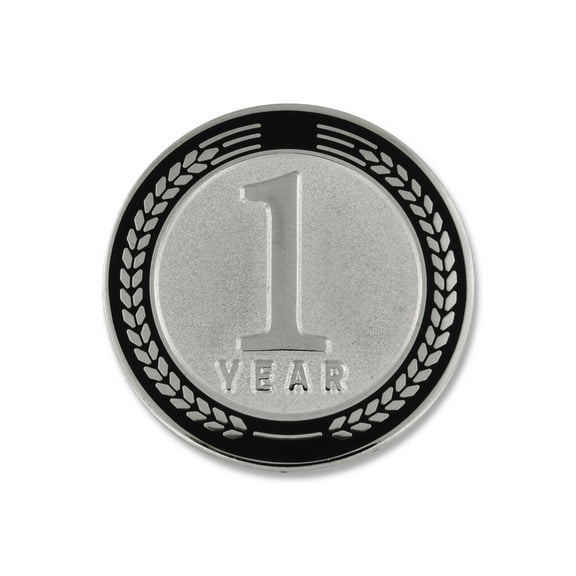 PinMart's 1-9 Years of Service Award Employee Recognition Gift Lapel Pin - Black