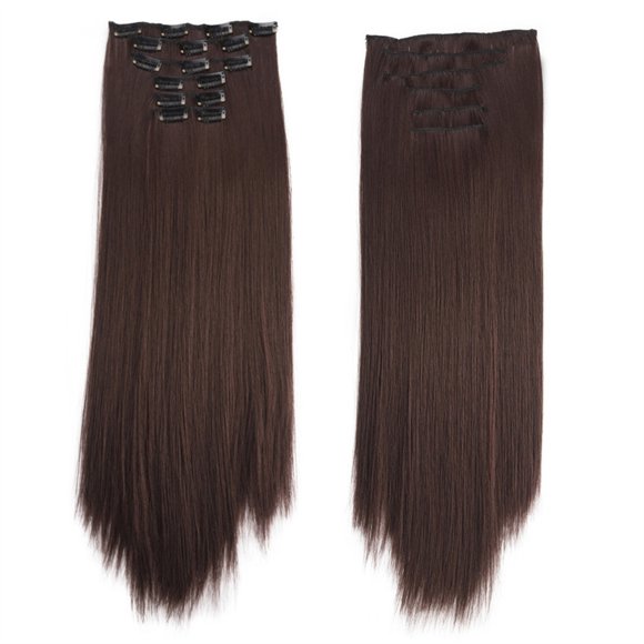RKSTN Wigs Human Hair Fashion Hair Long Clip In Hair Extensions Full Straight Wig Glueless Wigs
