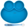 thumbnail image 1 of Set de Alimentación Complementaria de Silicona BBERIZOS Azul Antideslizante con Cuchara Suave para B, 1 of 7