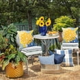thumbnail image 5 of Yellow Blue Flower Pillow Covers 18x18 Inch Set of 2 White Gray Colored Throw Pillows Outdoor Waterproof Decor for Living Room Sofa Patio Funiture Garden Floral Polyester Pillow Covers 002J18, 5 of 5