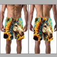 thumbnail image 3 of luoweisi Men's Beach Shorts Quick Dry Swim Trunks with Mesh Lining Sunflower Unicorn L, 3 of 5