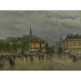 thumbnail image 2 of Frank Myers Boggs 14x11 Black Ornate Wood Framed Double Matted Museum Art Print Titled: View Of&nbsp;Paris (1900), 2 of 5
