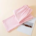 thumbnail image 2 of Tnhcen Women's Winter Striped Fleece Lined Pajama Pants Thermal Sleepwear Elastic Waist Pocket Lounge Pants Home Warm M-2XL Pink, 2 of 3