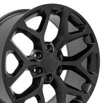 OE Wheels CV98B 20 Inch Rim Fits Silverado 1500 Snowflake Style 6x139.7 20x9 Satin Black - Hollander 5668 (1)