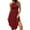 Wine, variant on Summer Halter Neck Dress for Women Fashion Casual Loose Solid Color Mini Dress Dressy Pleated Sleeveless Crew Neck Wedding Guest Sundress