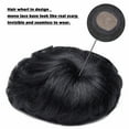 thumbnail image 4 of Benehair 100% Remy Human Hair Extensions Mens Hair Replacement System Toupee Hairpieces Clip in 4 Clips Black, 4 of 8