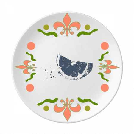 

Fruit Lemon Watercolor Illustration Pattern Flower Ceramics Plate Tableware Dinner Dish