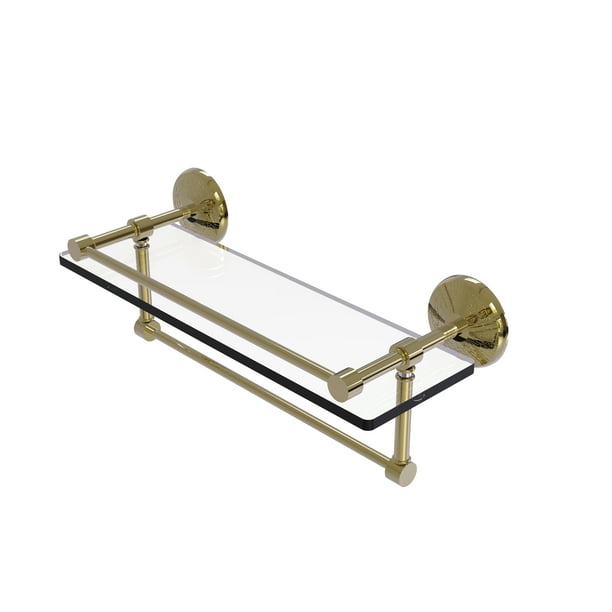 16 Inch Gallery Glass Shelf with Towel Bar