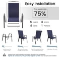 thumbnail image 3 of NAPWANT Patio Dining Chairs, Set of 4 Stackable Outdoor Chairs, All-Weather Space Saving Design, Navy-Blue, 3 of 9