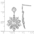 thumbnail image 3 of Real 14kt White Gold Snowflake Dangle Earrings; for Adults and Teens; for Women and Men, 3 of 3