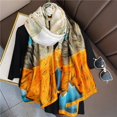 thumbnail image 1 of Bufanda de seda de marca de lujo para mujer, chales grandes, Hijab de diseño estampado, Foulard suave, Hijab femenino, protector solar, toalla de playa al aire libre Fivean unisex, 1 of 2