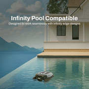 Betta Flex Solar-Powered Robotic Pool Skimmer – Cordless with Dual Cleaning Modes, Soft-Touch Pool Protection. Compatible with Infinity Edge, In-Ground & Above-Ground Pools (Grey)