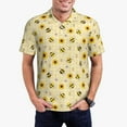 thumbnail image 3 of Balery Sunflowers Bee Printed Men’s Short Sleeve Polo Shirt, Midweight Men's Shirt,Golf Polo shirts -XX-Large, 3 of 9
