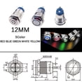 thumbnail image 2 of Interruptor de arranque y parada con botón de metal de reinicio de 12 mm con luz LED, CC de 5, 12 y 24 V, interruptor de avance lento pequeño, resistente al agua y al polvo, 2 of 5