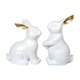 thumbnail image 2 of Easter Glittering White Bunny Statue Set Gold-eared Bunny Figurines Suitable For Home Living Room Garden Patio, 2 of 6