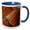 Blue/White, variant on 3drose, Tail Feathers of Copper Pheasant, 11oz Two-tone Red Mug