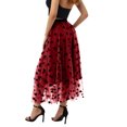 thumbnail image 4 of Lnzyyephy Women's Mid-Length Skirts, Heart Printed High Waist Mesh Vintage Style Skirts, Casual Simple Bottoms, 4 of 5
