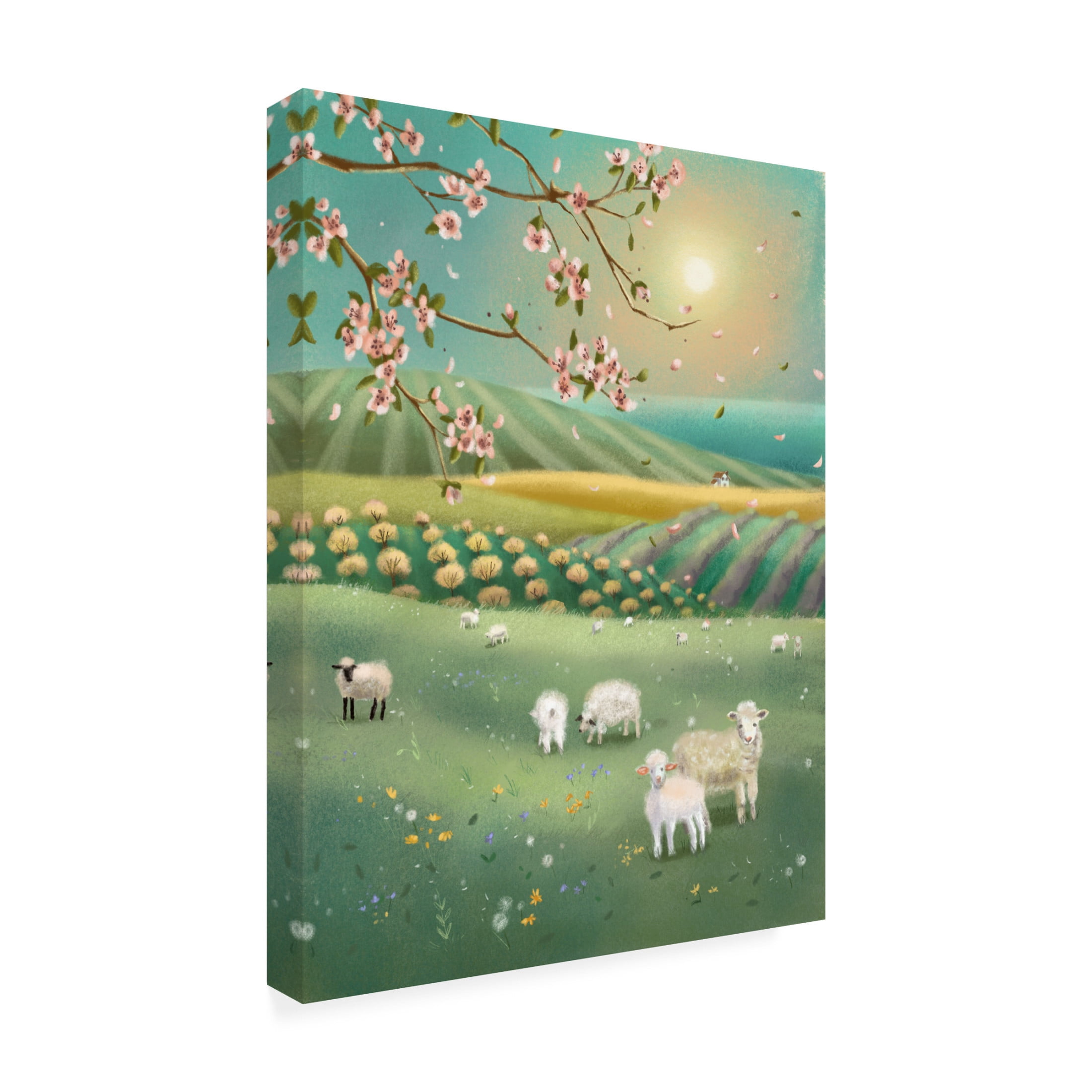 Canvas Wall Art - Christine Rotolo 'Sheep On The Farm' Wall Art for Living Room, Bedroom, or Office Décor by Trademark Fine Art - 35 x 47 Inches