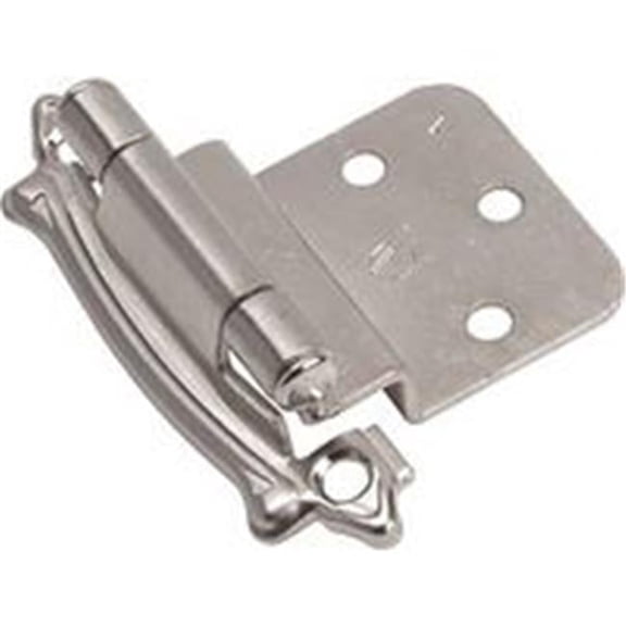 0.37 in. 3 Hole Self-Closing Cabinet Hinge, Sterling Nickel