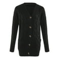 thumbnail image 3 of Women's Open Front Long Sleeve Cardigan Sweater Cable Knit Pocket Outwear, 3 of 6