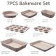 thumbnail image 2 of Juego de 7 moldes antiadherentes apilables para hornear - Juegos de moldes para repostería que incluyen bandejas para galletas, molde para muffins, molde para pan, molde para pasteles, molde, 2 of 7