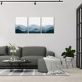 thumbnail image 4 of Framed Mountain Canvas Wall Art 3 Piece Blue Fog Mountain Painting Wall Decor for Bedroom Living Room Office Decor 12x16 Inch, 4 of 6