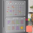 thumbnail image 3 of 2 Pcs Calendrier Magnétique en Acrylique pour Réfrigérateur Planches de Planification Magnétiques en Acrylique Transparent Tableau Effaçable à Sec Réutilisable avec 6 Marqueurs Porte-Stylo Magnétique Serviette pour Maison Bureau, 3 of 10