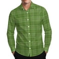 thumbnail image 3 of UVEASISHA Men's Plaid Long Sleeve Shirt Button Down Casual Business Work Shirts Slim Fit Fashion Office Dress Shirt Lightweight Shacket for Men Green L, 3 of 9