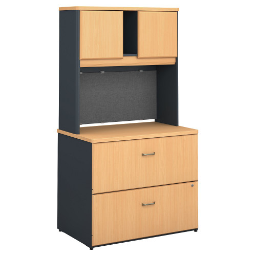 Bush Business Furniture Sra073besu 36 In Series A Lateral File Cabinet With Hutch Beech Walmart Com Walmart Com