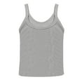 thumbnail image 4 of Women's Scoop Neck Ribbed Sleeveless Tank Top, Stretchy Casual Shirt for Workout or Everyday Summer Wear,Gray M, 4 of 5