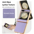 thumbnail image 6 of Casetego for Samsung Galaxy Z Flip 5 5G Case,Shockproof Drop Protective Full Body Protection Anti-Slip Leather Cover Stylish Case,Purple, 6 of 7